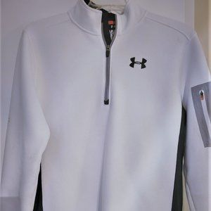 Men's Under Armour White & Black Zip up Sweatshirt - VERY WARM